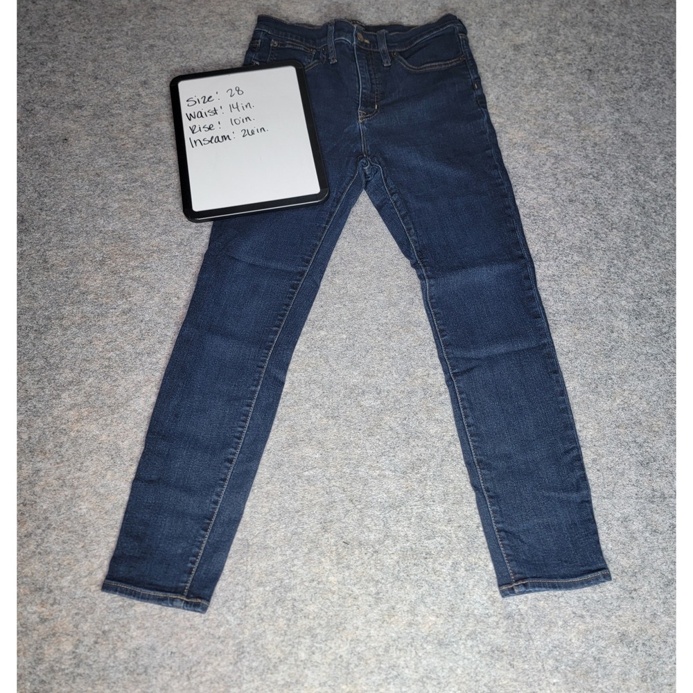 J.Crew 9" Mid-Rise Skinny Dark‎ Wash Women's Jeans Size 28